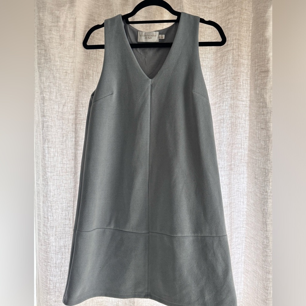 Elizabeth Crosby Blue Suede-Like Shift Dress, size S